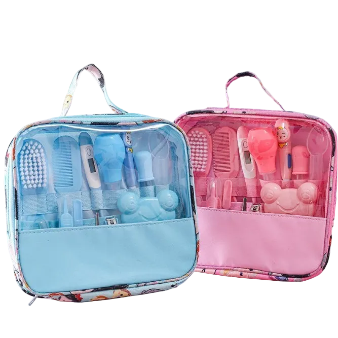 Kit 13 Higiene Cuidado Bebê Recém Nascido Essencial 13 Peças Cuidados Com O Bebê Recém Cortador Escova Cabelo Unha Pente