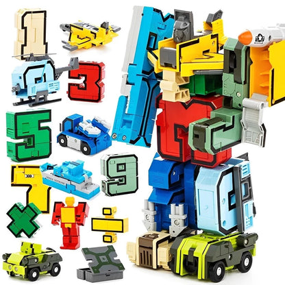 10 Números 0-9 Transformers Digital Robot Deformação Ação Brinquedos para Crianças
