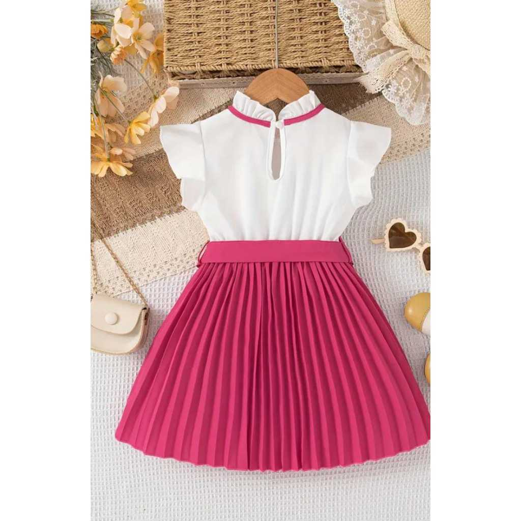 Vestido Plissado Princesa Menina Infantil/Juvenil para Festa Look Luxo e Elegância