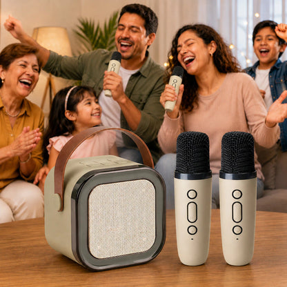 Caixa de som bluetooth portátil com microfone
