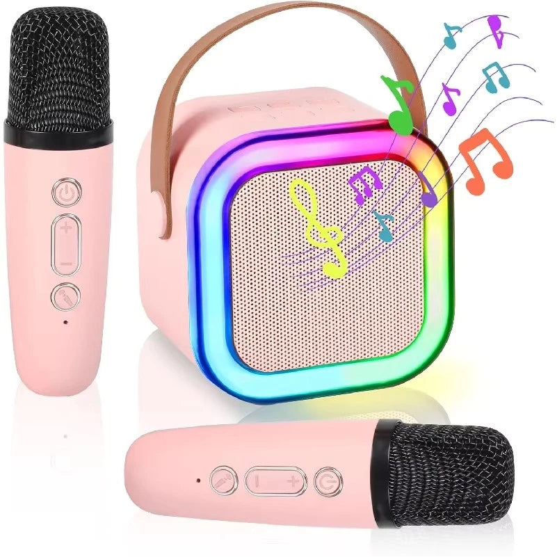 Kit karaokê infantil com caixa de som bluetooth e microfone sem fio