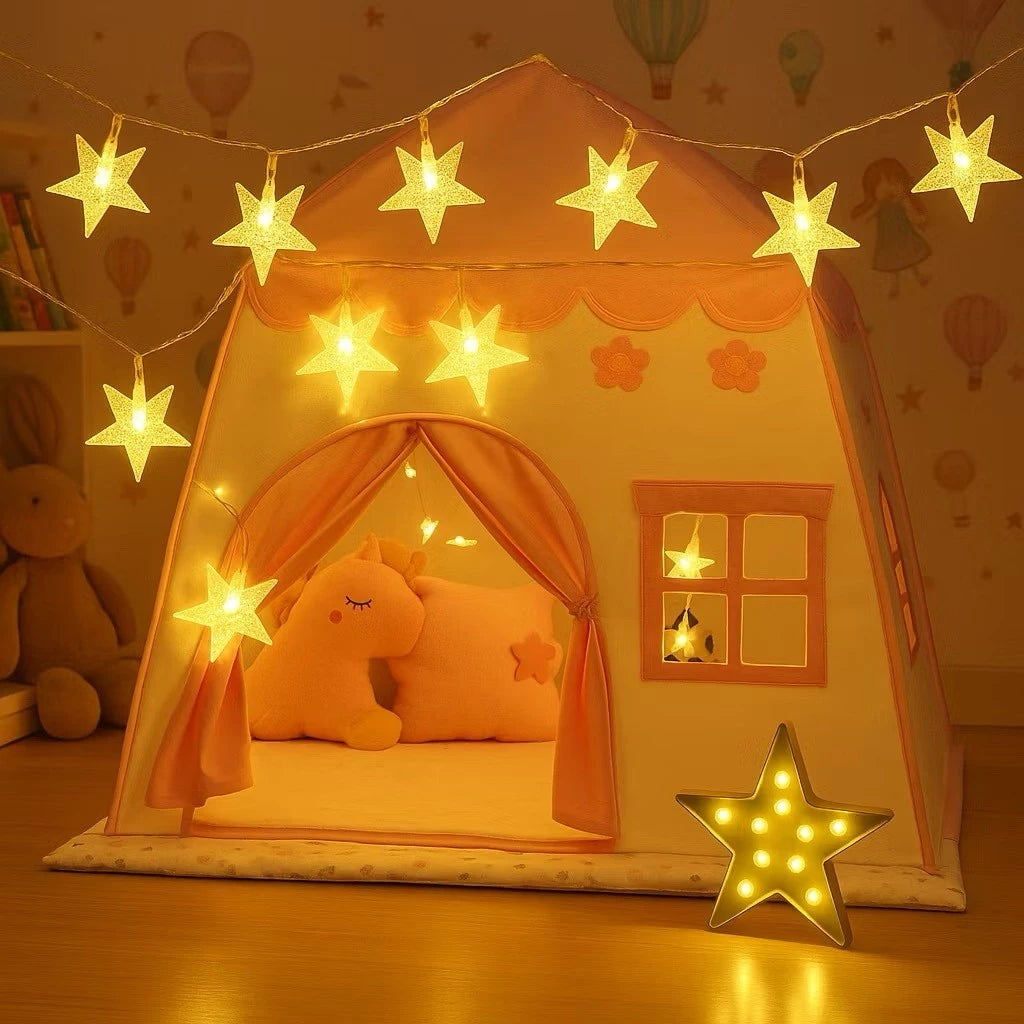 Barraca infantil azul com estrelas