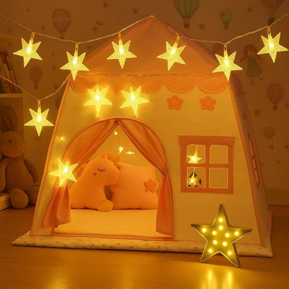 Barraca infantil azul com estrelas