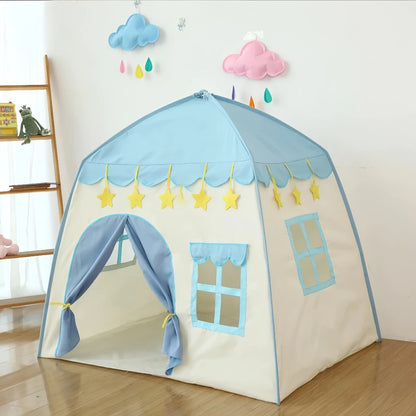 Tenda infantil castelo rosa com flores