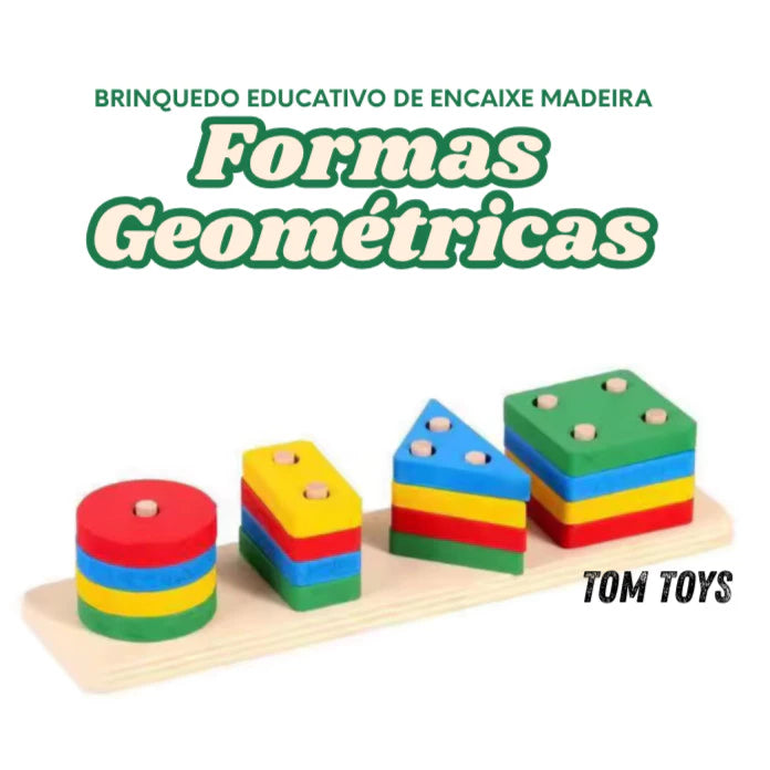 Blocos de encaixe geométrico com pinos